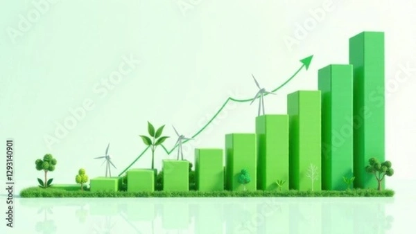 Fototapeta Устойчивое развитие, график выбросов CO2 в энергетике, Цели устойчивого развития планеты.Окружающая среда в мире