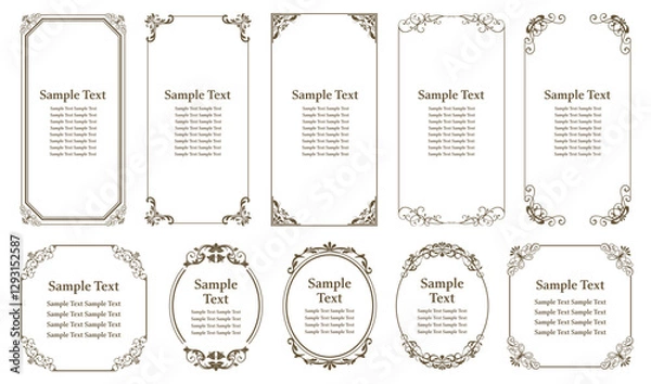 Fototapeta Vector Decorative vintage borders and frames. collection for invitation, menu..eps