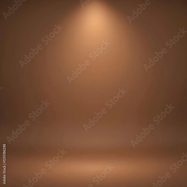Fototapeta A unique brown studio background with a center spot, perfect for portraits and product photography
