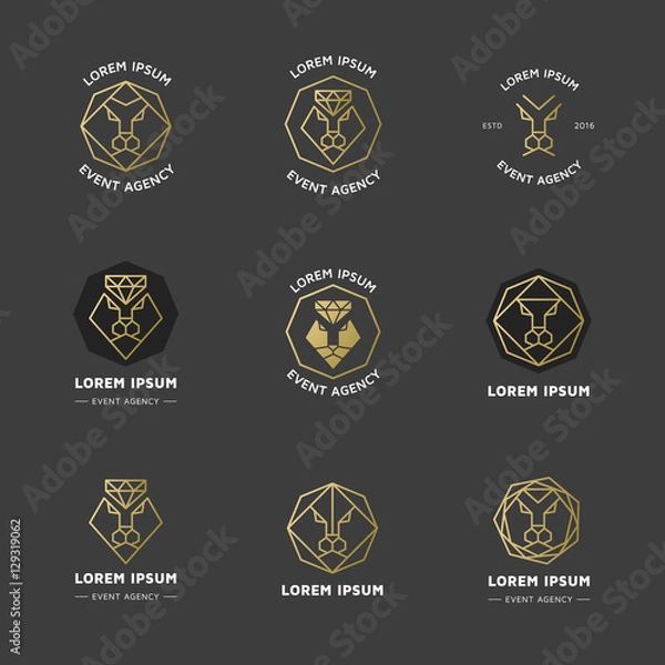 Fototapeta Lion diamond emblems.