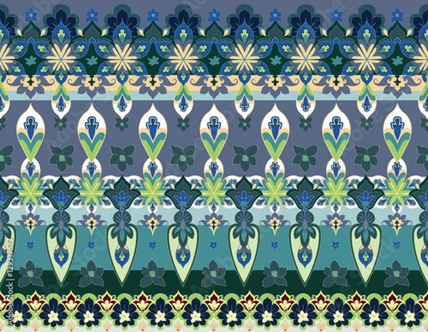 Fototapeta ethnic seamless vector borders