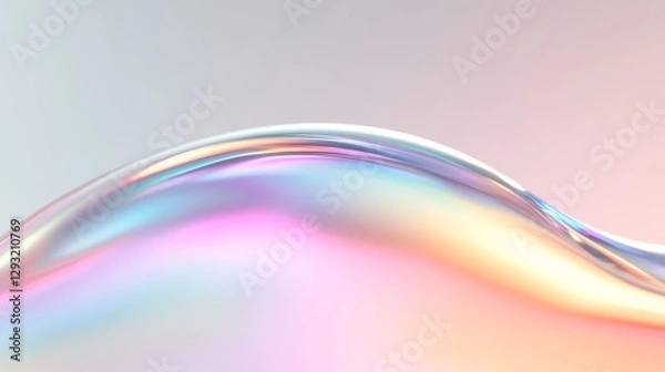Fototapeta Soft Colorful Wave Abstract Background with Light Reflections and Gradients for Creative Design Projects