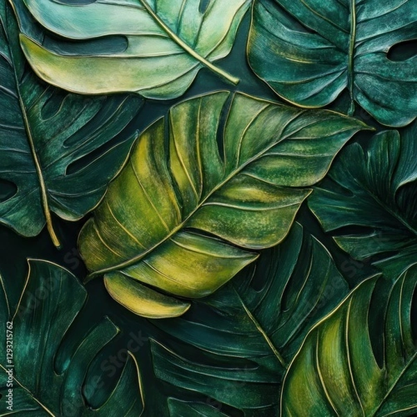 Obraz Tropical leaves, decorative, green, pattern