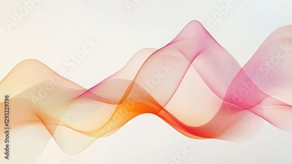 Obraz Picture a serene abstract background defined by soft, undulating curves and gentle, intersecting lines on a crisp white canvas