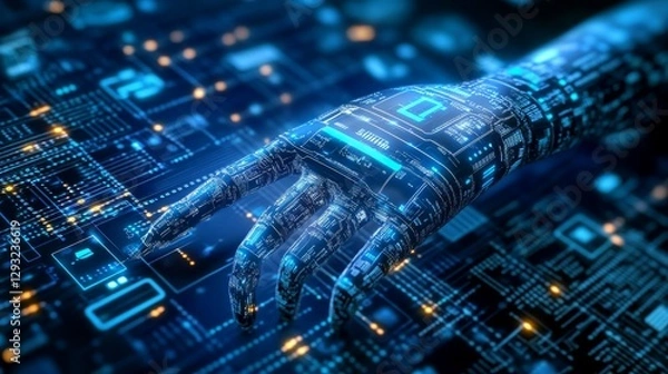 Fototapeta Artificial Intelligence (AI) is growing fast. So, companies in different areas are using digital tools, like cloud-based CRM and ERP, to understand their customers better.