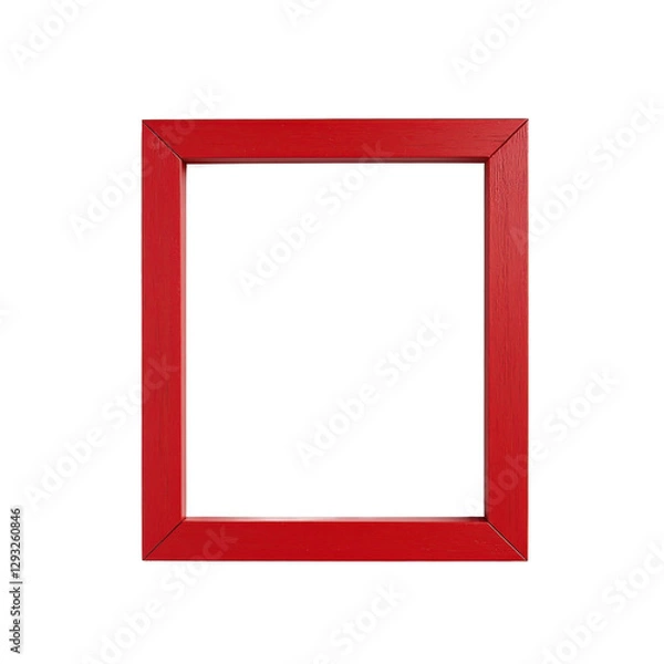 Obraz A vibrant red rectangular frame with a smooth finish and clean lines. Perfect for displaying photos or artwork in a modern setting.