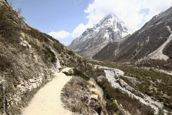 Obraz インド　ヒマラヤ　ガンジス　源流　ガンゴートリ