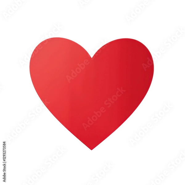 Obraz A vibrant red heart shape with a smooth and glossy surface, set against a transparent background. The heart is centered in the frame, creating a symmetrical and balanced composition.