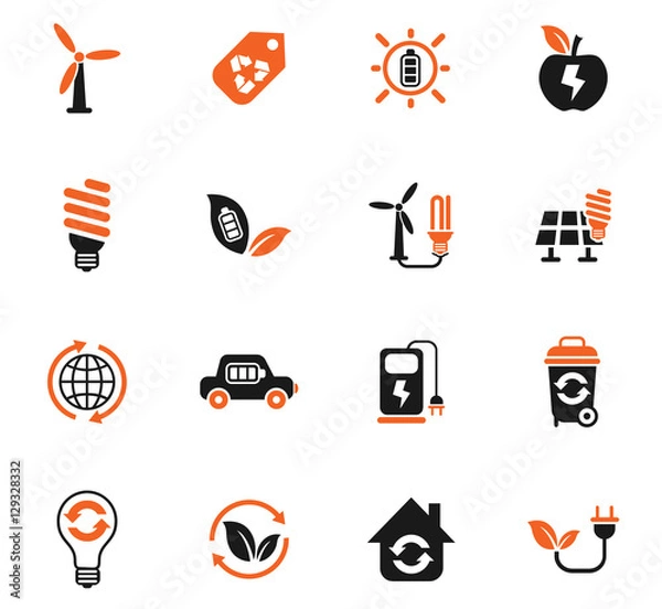Obraz alternative energy icon set
