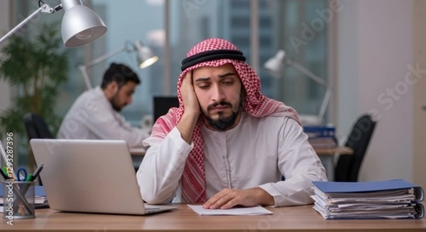 Obraz Stressed Professional in Office Environment