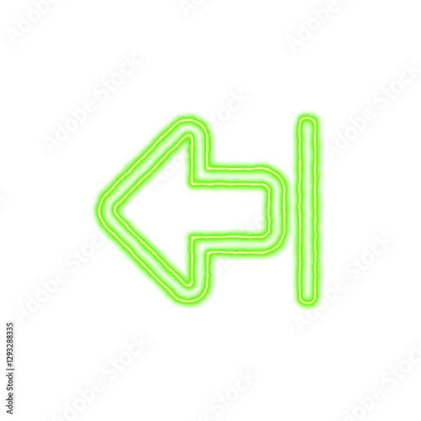 Fototapeta Icon arrow from right from the flow of energy of green color. Shimmering neon