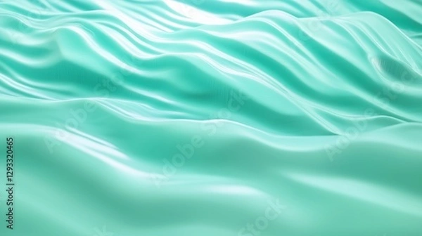 Obraz Smooth gradient wave background in mint green and pale aquamarine tones