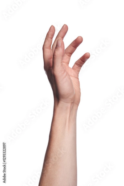 Obraz reaching hand isolated on white background