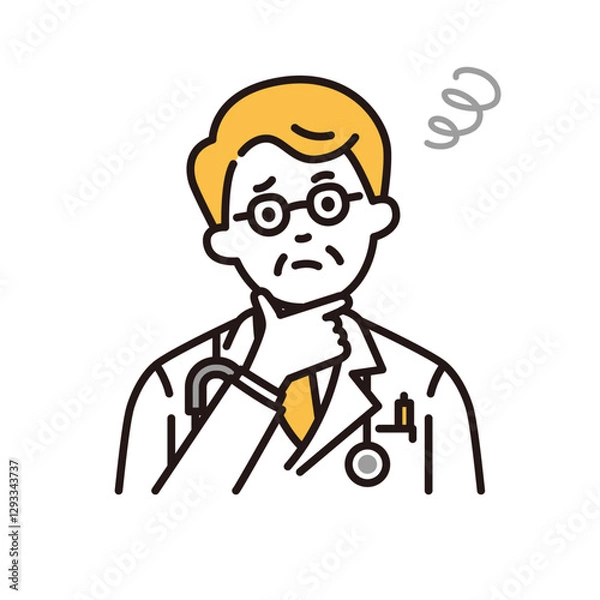 Fototapeta 悩む医者