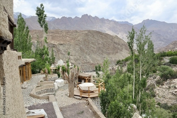 Obraz インド　ラダック　郊外の風景