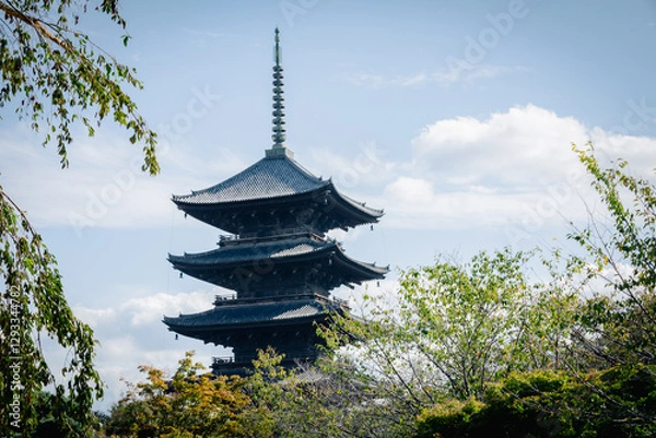 Obraz Pagoda in a temple in Kyoto, Japan