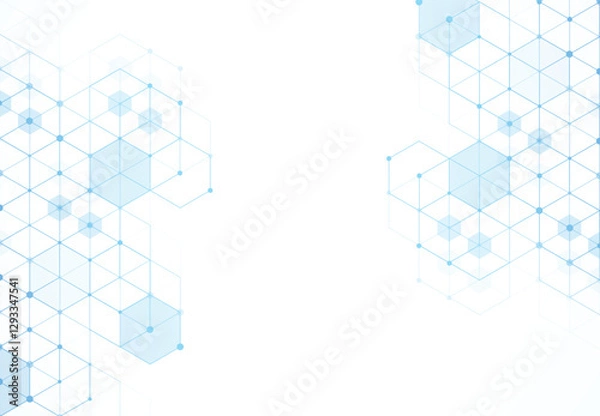 Fototapeta Abstract hexagonal molecular structures in technology background and science style. Medical design. Vector illustration