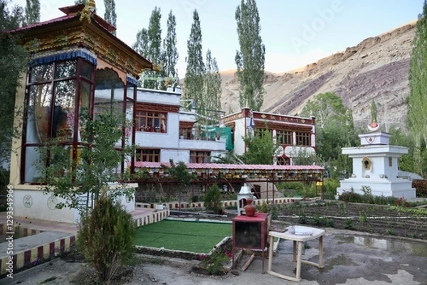 Obraz インド　ラダック　伝統家屋