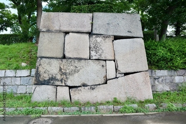 Obraz 日本　大阪城の石垣