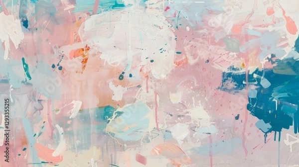 Fototapeta An abstract composition with freeform brushstrokes and splashes of paint.