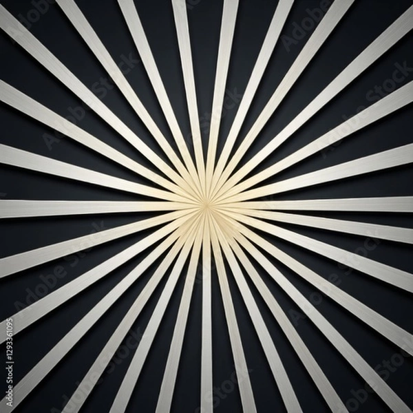 Fototapeta Abstract radial pattern with light beams on dark background
