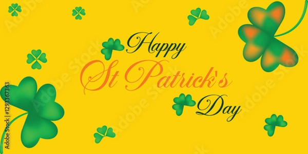 Fototapeta St Patrick's Day happy Irish holiday vector illustration. Saint Patrick's Day, vector web banner design. Happy Saint Patrick's day banner.