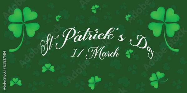 Fototapeta St Patrick's Day happy Irish holiday vector illustration. Saint Patrick's Day, vector web banner design. Happy Saint Patrick's day banner.