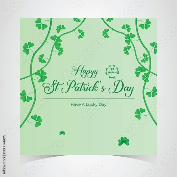 Fototapeta St Patrick's Day happy Irish holiday vector illustration. Saint Patrick's Day, vector web banner design. Happy Saint Patrick's day banner.