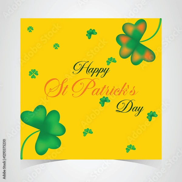 Fototapeta St Patrick's Day happy Irish holiday vector illustration. Saint Patrick's Day, vector web banner design. Happy Saint Patrick's day banner.
