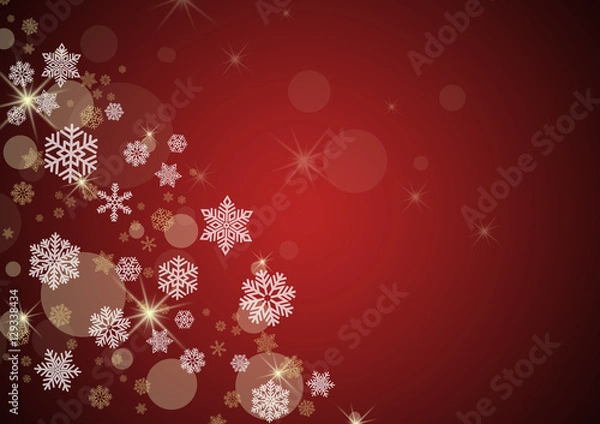 Fototapeta snowflakes on red gradient background 