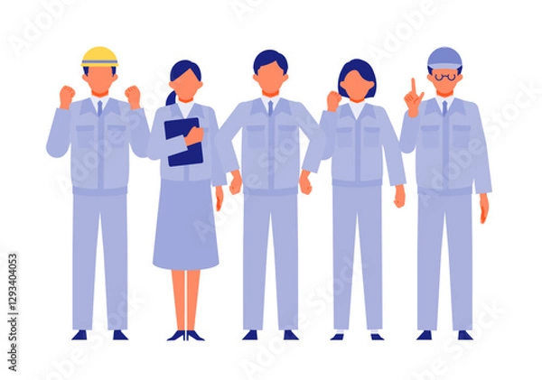 Obraz Concept for Problem Solving.  work uniforms people cartoon character head collection set. People face profiles avatars and icons. Close up image of positive people.