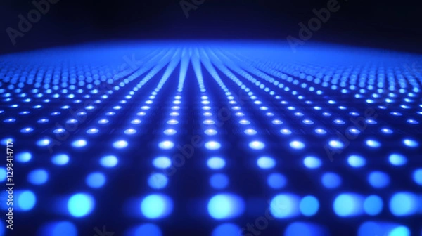 Obraz Blue glowing grid pattern on dark background