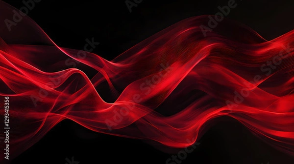 Fototapeta Abstract image of red wave lines with fluid movement