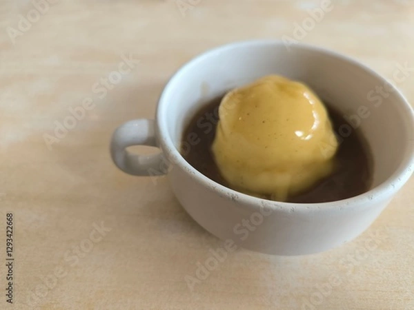 Fototapeta Cheesy Mashed Potatoes food in the mini bowl, favorite menu in the restuarant. Homemade menu very delicious