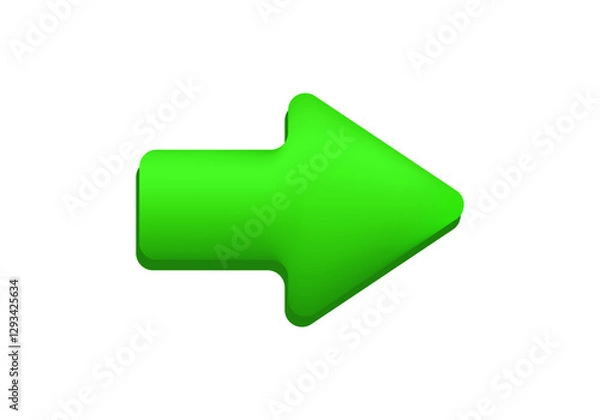 Fototapeta A vivid green arrow pointing left, suitable for indicating direction or emphasis.