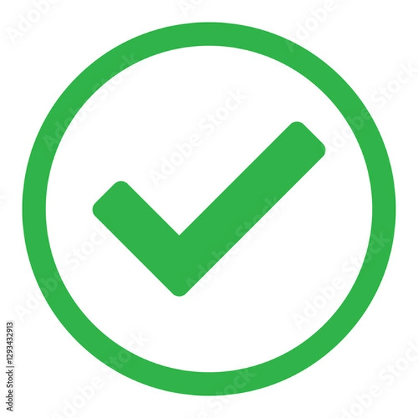 Fototapeta Check mark icon button set. Check box icon with right and wrong buttons and yes or no checkmark icons in green tick box and red cross. Exclamation mark information icon. Vector icons