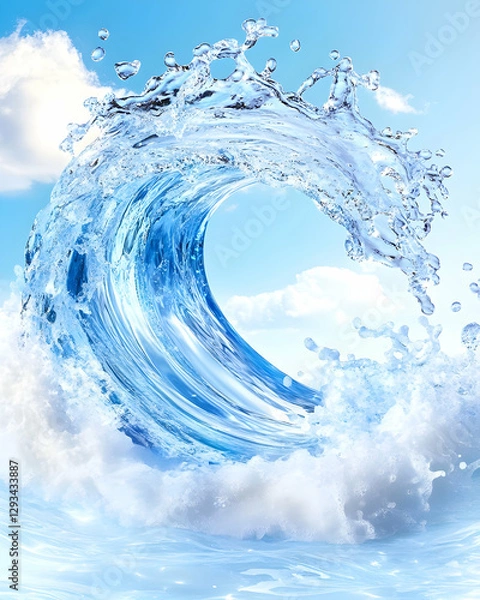 Obraz Abstract Water Wave Against Clouds