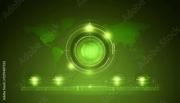 Fototapeta Global Green Tech Interface