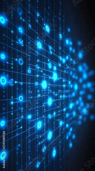 Fototapeta Data Stream Flowing Through Network