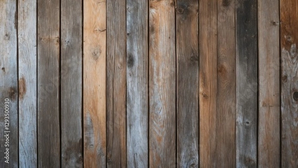 Fototapeta Weathered wooden planks creating a rustic textured background ideal for design projects and creative displays.