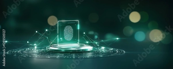 Fototapeta Enhancing digital banking security fingerprint scanner access in finance business concept