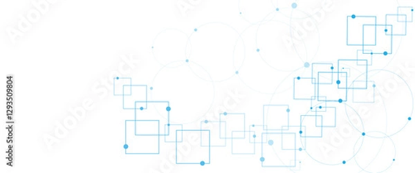 Obraz Vector blue and white background, technology background design and communication connection.