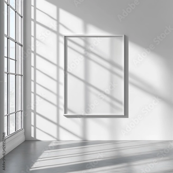 Fototapeta A frame hanging on the wall is catching some sunlight