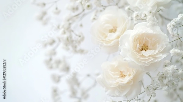 Obraz Elegant white background with gold accents, creating a sophisticated and luxurious design, perfect for high-end branding, fashion, and premium products, adding a touch of elegance and refinement.