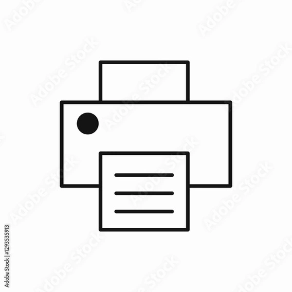 Obraz Office printer device icon vector sign