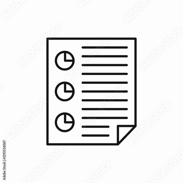 Fototapeta Business report document icon vector sign