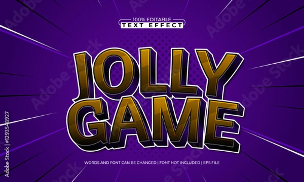 Fototapeta jolly game editable text effect with a kids and cartoon text style