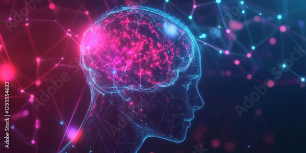 Obraz A futuristic AI-powered decentralized computing network, featuring glowing cybernetic real-time distributed processing pathways, pulsating holographic secure blockchain nodes, and swirling