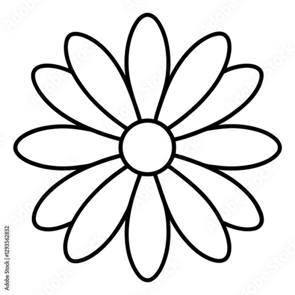 Fototapeta Minimalist daisy pattern  silhouette vector illustration 