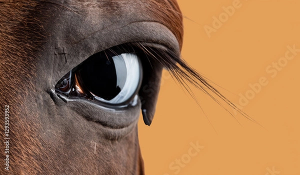 Obraz Beautiful horse eye with long eyelashes close up